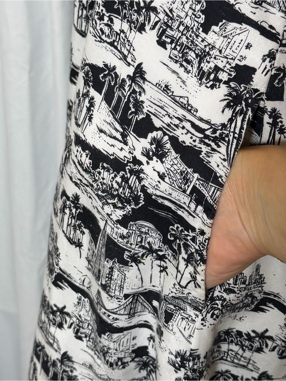 Marine Layer Camila San Francisco Toile Mini Dress Pockets Medium - Picture 9 of 13